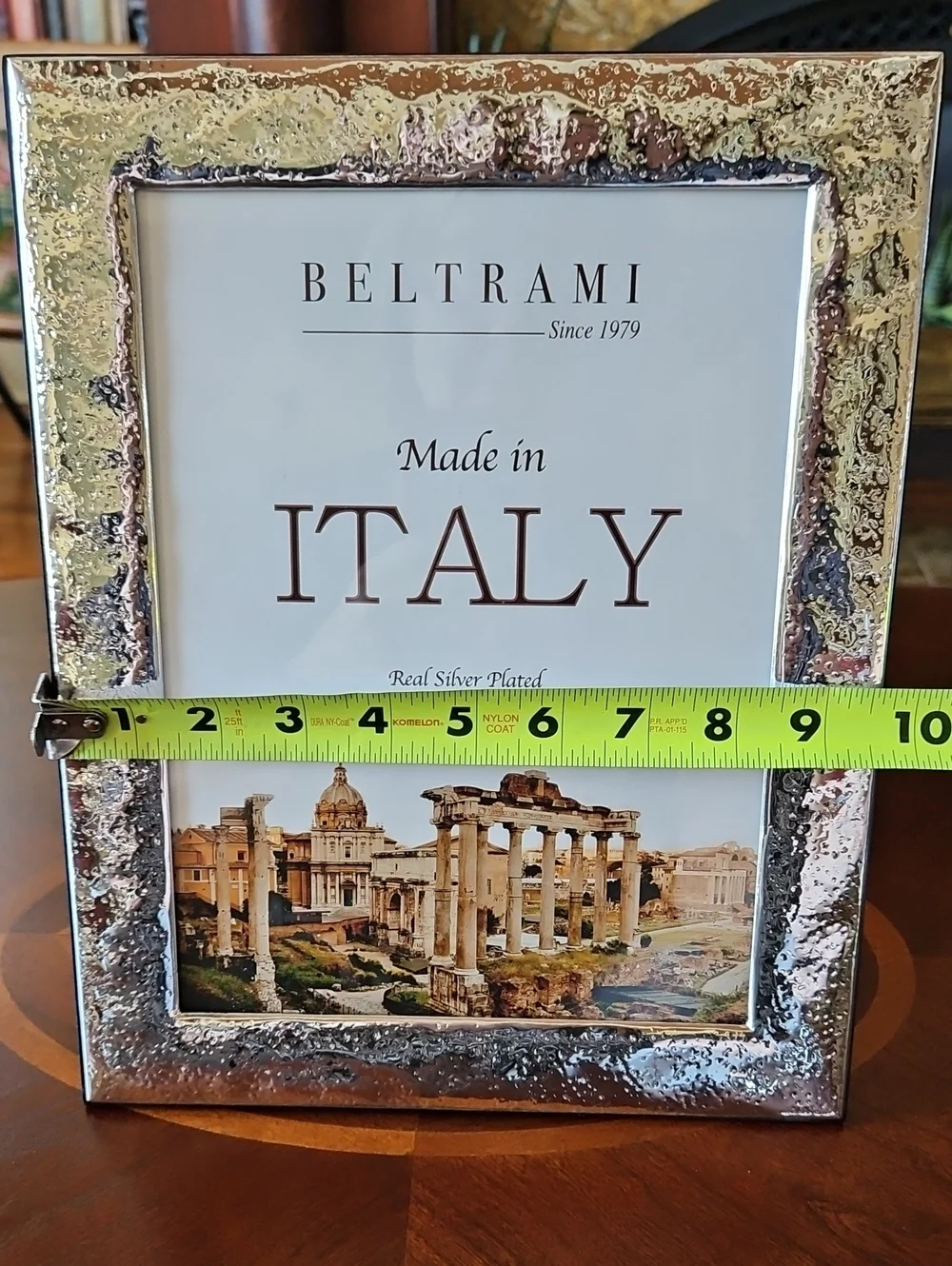 Beltrami Italy Real Silver Plated Textured Picture Frame 8 x 10